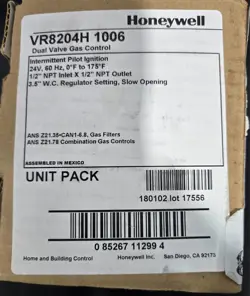 VR8204H1006 HONEYWELL FURNACE GAS VALVE VR8204H1006 NEW FREE SHIPPING