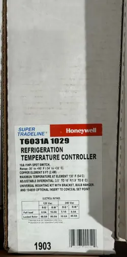HONEYWELL REFRIGERATION TEMPERATURE CONTROLLER T6031A1029