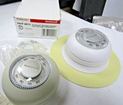 ✌️2) NEW HONEYWELL T87F 2873 HEATING-COOLING ROUND THERMOSTAT LOT OF 2