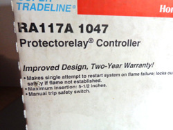 HONEYWELL RA117A 1047 PROTECTORELAY CONTROLLER 120V 60HZ INTERMITTENT IGNITION
