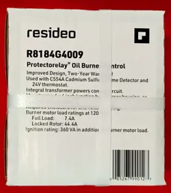 RESIDEO HONEYWELL R8184G4009 PROTECTORELAY OIL BURNER CONTROL - NEW! FREE SHIP!