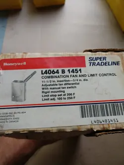 HONEYWELL L4064B1451 COMBINATION FAN & LIMIT CONTROL 11