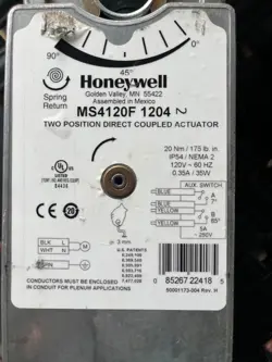 HONEYWELL MS4120F1204 TWO-POSITION DIRECT COUPLED ACTUATOR