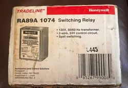 NEW, ORIGINAL BOX W/ INSTRUCTION HONEYWELL RA89A 1074, RA89A1074 SWITCHING RELAY