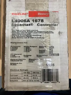 HONEYWELL L4006A1678 - HIGH OR LOW LIMIT AQUASTAT CONTROLLER