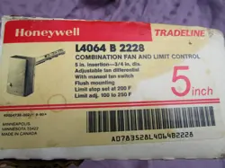HONEYWELL L4064B2228 COMBINATION FAN & LIMIT CONTROL 5