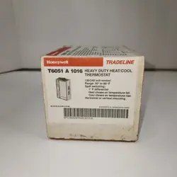 HONEYWELL T6051A1016 HEAVY DUTY LINE VOLTAGE THERMOSTAT, HEATING/COOLING, 120/24