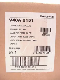 HONEYWELL V48A 2151 DIAPHRAGM GAS VALVE  3/4
