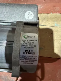 OBK6002V1 CENTURY AO SMITH US OIL BURNER MOTOR 1/7 HP 3450 RPM 48M FRAME CCW 11