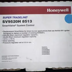 **NEW**  HONEYWELL HOME SV9520H8513 DIRECT IGNITION SMARTVALVE,FAST-SLOW OPENING
