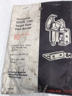 NOS HONEYWELL Q345A 1305 TARGET TYPE PILOT BURNER