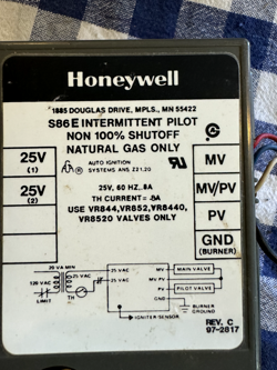 HONEYWELL S86E INTERMITTENT PILOT