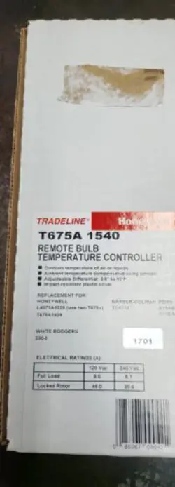 HONEYWELL T675A 1540  REMOTE BULB TEMPERATURE CONTROLLER