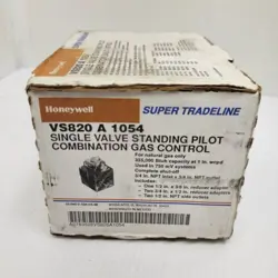 HONEYWELL VS820A1054 SINGLE VALVE STANDING PILOT COMBINATION GAS CONTROL