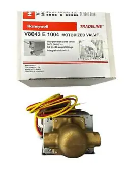 NEW HONEYWELL MOTORIZED VALVE V8043E1004 TWO POSITION ZONE 24V 50/60HZ 1/2