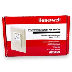 HONEYWELL PROGRAMMABLE DIGITAL BATHROOM EXHAUST FAN CONTROL HVC0001 BRAND NEW