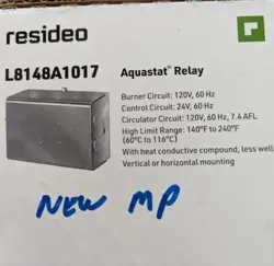 HONEYWELL RESIDEO L8148A1017 AUQUASTAT RELAY
