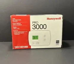 PRO3000 HONEYWELL THERMOSTAT TH3110D1008 HARDWIRED OR BATTERY 2 STAGE HOT & COLD