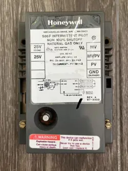 HONEYWELL S86F INTERMITTENT PILOT CONTROL NON 100% SHUTOFF NATURAL GAS 25V