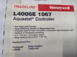 NEW HONEYWELL L4006E 1067 AQUASTAT CONTROLLER L4006E1067