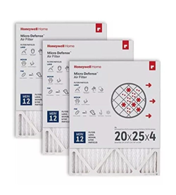 HONEYWELL HOME 20X25X4 MERV 12 AC FURNACE AIR FILTER 3 PACK