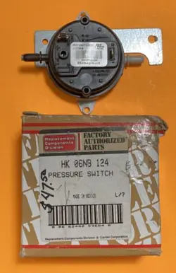 NEW! CARRIER BRYANT PAYNE FURNACE PRESSURE SWITCH #HK06NB124 - READY TO SHIP!