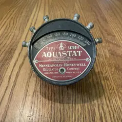 ANTIQUE HONEYWELL AQUASTAT WITH GUAGE STEAMPUNK  UNTESTED