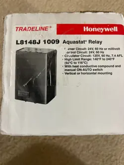 HONEYWELL L8148J 1009 TRADELINE AQUASTAT RELAY-PRE-OWNED