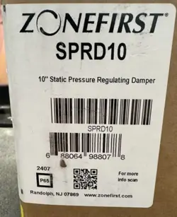 PRESSURE REGULATING 10” ROUND DAMPER SPRD10 HONEYWELL ZONEFIRST UPC 688064988078