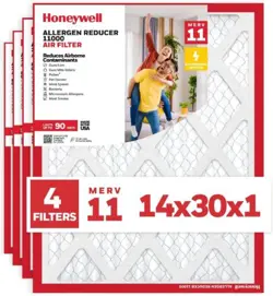 HONEYWELL 14X30X1 MERV 11 ALLERGEN REDUCER 11000 (4 PACK)
