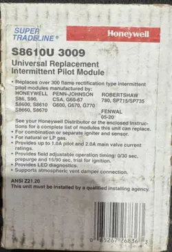 HONEYWELL S8610U3009 UNIVERSAL INTERMITTENT PILOT IGNITION MODULE CONTROL ONLY