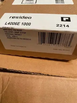 HONEYWELL L4006E1000 HIGH LIMIT MANUAL RESET AQUASTAT CONTROLLER 130F TO 270F