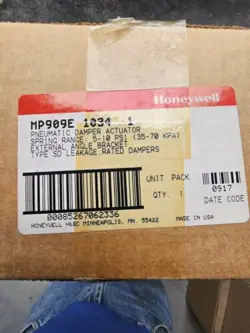 HONEYWELL MP909E 1034 PNEUMATIC DAMPER ACTUATOR