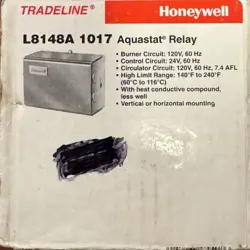 HONEYWELL / RESIDEO L8148A1017/U HIGH LIMIT HORIZONTAL AQUASTAT, 140-240°F RANGE