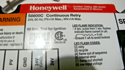 HONEYWELL S8600C IGNITION
