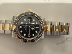 ROLEX GMT-MASTER II CERAMIC 116713 BLACK TWO-TONE 18K GOLD 40MM WATCH AUTHENTIC