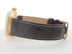 Mens Rolex Day-Date 18038 Solid 18K Yellow Gold Watch Brown Strap Silver Dial
