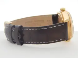 Mens Rolex Day-Date 18038 Solid 18K Yellow Gold Watch Brown Strap Silver Dial
