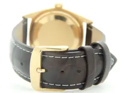 Mens Rolex Day-Date 18038 Solid 18K Yellow Gold Watch Brown Strap Silver Dial