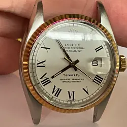 VINTAGE ROLEX  OYSTER PERPETUAL DATEJUST TIFFANY & C0 16013 BUCKLEY 36MM GENUINE