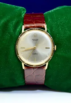 MEN'S VINTAGE ROLEX GENEVE CELLINI 14K YELLOW GOLD AUTOMATIC WATCH REF. 16420