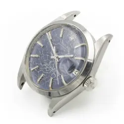MEN'S ROLEX OP DATE WATCH HEAD REF. #1500 SILVER SUNBURST DIAL 34MM #W149653-1