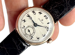 RARE 1930'S ROLEX 9K 375 SOLID ROSE GOLD CASE CLEAN DIAL MANUAL WIND RUNS