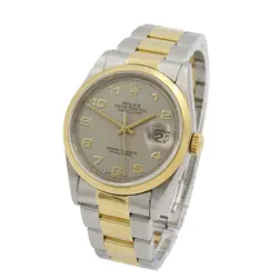 MEN'S ROLEX OP DATEJUST TWO-TONE WATCH REF.16203 SILVER DIAL 36MM #W180882-1