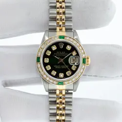 EMERALD BEZEL WATCH