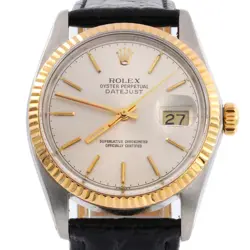 MENS ROLEX TWO-TONE 18K/SS DATEJUST WATCH WITH SILVER DIAL 16013