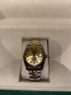 ROLEX OYSTER PERPETUAL DATEJUST 16013 TWO-TONE MEN'S WATCH 36MM GOLD