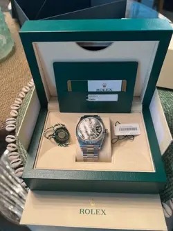 ROLEX SKY-DWELLER 326934 SILVER OYSTER BRACELET WITH WHITE GOLD BEZEL
