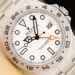 2012 CARD ROLEX EXPLORER II 216570 42MM WHITE STAINLESS STEEL GMT DATE WATCH