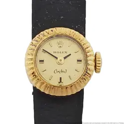ROLEX ORCHID 18K GOLD LADIES VINTAGE RUNNING WRIST WATCH